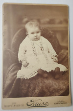 Vintage Cabinet Card Baby in Lace Gown by Kruse in Chicago, Illinois picture