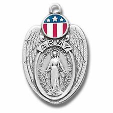 HMH Sterling Silver Miraculous Army Military Protection Medal Pendant picture