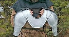 Pauldrons Pair Medieval Armor Shoulder Larp Steel Gorget Knight Gothic Warrior. picture