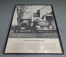 Volkswagen Bug 1963 Print Ad Framed 8.5x11  picture