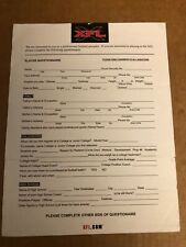 Vintage 2000/2001 XFL Football Application one of a kind WWE Collectible picture