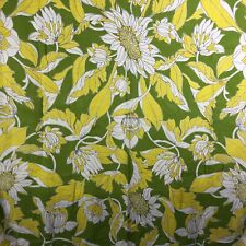 Vintage Sunflower 1950s 60s Tablecloth Retro Chartreuse & Green Bold Floral MOD picture
