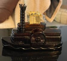 Avon Rare Vintage Brown Glass Ferry Boat *Wild Country After Shave* 90% full picture