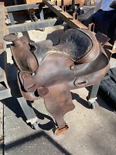 Used Vintage  Antique  Western saddle US made Very Old Custom Made Leather VTG. picture