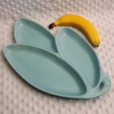 Vintage Cameron Clay Products USA Pottery Light Blue Tulip Ovenware Plate picture