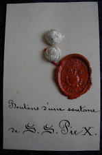 ANTIQUE RELIC RELIQUARY CLOTHING BUTTONS HOLYCARD IMAGE Pope Pii Pio P. P.  X picture