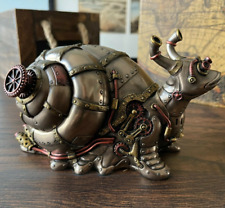 Custom Made Steampunk Giant Land Snail Figurine Statue Décor With Trinket Box picture