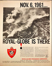 1962 Royal-Globe Insurance Print Ad Nov 6, 1961 Brentwood Bel Air Fire picture