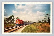 FL-Florida, Speedy Streamline Train, Antique Vintage Souvenir Postcard picture