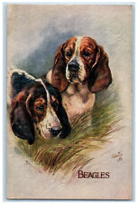 Postcard Two Beagle Dogs Small Kind of a Hound c1910 Oilfacsim Tuck Dogs picture