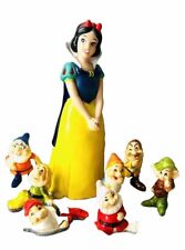 Vintage Disney Snow White & 7 Dwarfs Plastic Figurines Set 7 ¾”x3” Rare set picture