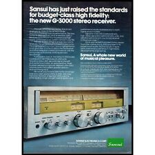 1977 Sansui G-3000 Stereo Receiver Vintage Print Ad Audiophile Hi Fi Wall Art picture