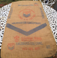 VTG BURLAP ADV SEED FEED SACK BAG MASTER MIX CALORIZED EGG CONCENTRATE 2 Sided picture