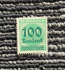 Germany Deutsches Reich 100 Overprint Over 400 Mark Stamp Vintage picture