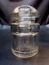 Old 1949 Hemingray CSC Clear Glass Electric Telephone Telegraph Pole Insulator B picture