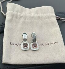David Yurman Albion WOMEN 7MM Drop Earrings MORGANITE Silver & Diamonds picture