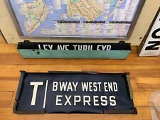 ORIGINAL 1961 NY NYC SUBWAY ROLL SIGN T BROADWAY THEATER PLAYS WEST END EXPRESS picture