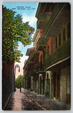 Postcard LA New Orleans Pirates Alley Linen UNP A12 picture