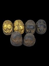 RARE ANTIQUE ANCIENT EGYPTIAN 5 Small Scarabs Good Luck Hieroglyphic 1543 Bc picture