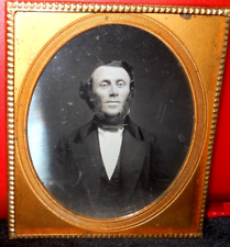 1/6th Size Daguerreotype of younger man in brass mat/frame picture