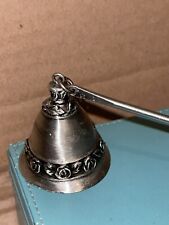 Vintage Estate Find  Pewter Rose Motif Candle Snuffer Snuff Fun picture