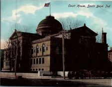 c1900 SOUTH BEND INDIANA COURT HOUSE HORSE WAGONS UNDIVIDED BACK POSTCARD 26-81 picture