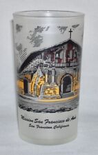 LIBBEY~ Vintage Frosted Tumbler Glass MISSION SAN FRANCISCO de ASIS, CA (12 Oz) picture