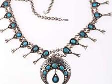 Tom Bahe(1924-2006) Navajo silver and turquoise squash blossom necklace picture