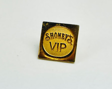 Vintage Shoney's VIP Lapel Pin Tack Pinback Gold Tone 19mm x 19mm picture