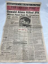 The Denver Post OSWALD ALONE KILLED JFK WARREN REPORT Sept 28 1964 Orig picture