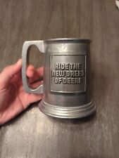 John Deere Pewter Mug Tankard Beer Stein Ride The New Breed Snowmobile 1980s USA picture