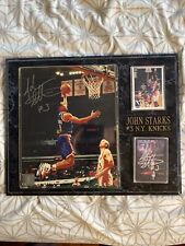 John Starks 2 Times Signed Framed Basketball And Picture.  picture