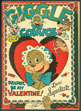 VTG 1947 Golden Age Creston Giggle Comics #39 VG/F Valentine Cover  Superkatt picture