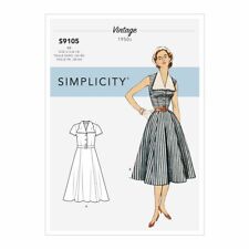 S9105 Sewing Pattern Misses' Vintage 1950s Dress Collar Sz 6-14 Simplicity 9105 picture