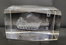 LOCKHEED MARTIN MLRS M270 ROCKET LAUNCH SYSTEM CRYSTAL GLASS TANK PAPERWEIGHT picture