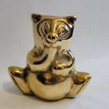 LOVELY VINTAGE HEAVY BRASS BEAR FIGURINE ~ 1 POUND FAST SHIPPING picture