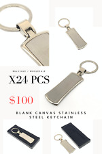 keychain Stainless steel Engravable long square blank canvas key finder x24pcs picture