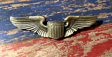 Rare 1930s pre WW2 US Army Air Corps Aviator Pilot Wing GEMSCO Sterling Pin Back picture