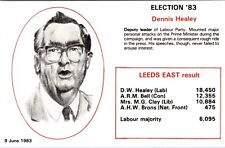 Political Limited Ed Postcard, Election 1983 Dennis Healey Labour Leeds East A8i picture