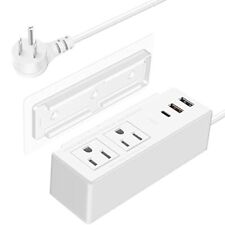 Under Desk Power Strip with PD20W Fast Charging USB C,Flat Plug Power Strip S... picture