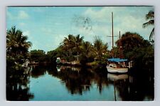Naples FL- Florida, Tropical Waterway, Antique, Vintage c1979 Postcard picture