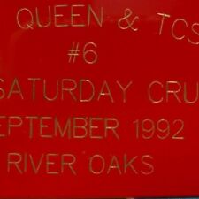 1992 Dairy Queen TCSRA Cruise Rod Rodster Car Show Meet River Oaks Texas Plate 6 picture