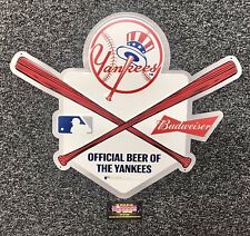 Budweiser New York Yankees MLB Baseball Metal Beer Sign 22x18” - Brand New picture