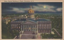 ST Capitol Bldg At Night Columbia South Carolina Posted Vintage Linen Post Card picture