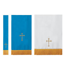 Three Piece Parament Set Hunter Blue White Reversible Paraments Table Runner picture