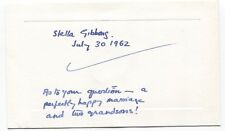 Stella Gibbons Signed Card Autographed Signature Novelist Cold Comfort Farm picture