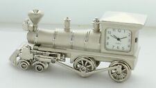 Vintage Miniature Steam Engine Locomotive Train Clock New Battery Heavy piece picture