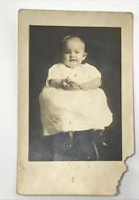 Antique RPPC Real Photo postcard Child Baby Studio portrait C. 1915-1918 picture