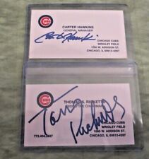 Chicago Cubs Tom Ricketts & Carter Hawkins signed autographed business cards picture