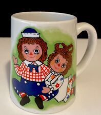 VINTAGE 1971 RAGGEDY ANN & ANDY MUSIC BOX CUP MUG BOBBS-MERRILL STILL WORKS picture